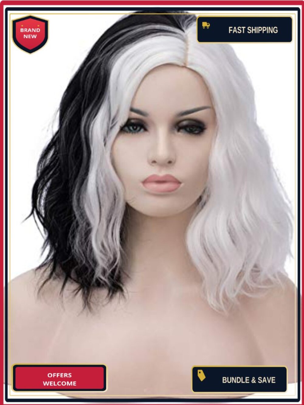 Heat Resistant Synthetic Fiber Cosplay Costume Wig with Adjustable Cap